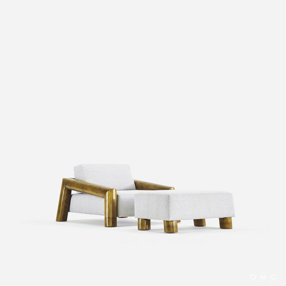 BAMBOO ACCENT CHAIR WITH OTTOMAN by OMO FURNITURE